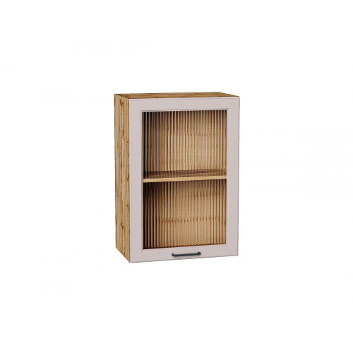 716*500*324 Шкаф верхний с 1-ой остекленной дверцей Барселона Кашемир/Дуб Вотан