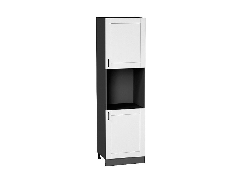 Кухня 2132*600*Шкаф пенал с 2-мя дверцами под технику Лофт Super White/Graphite